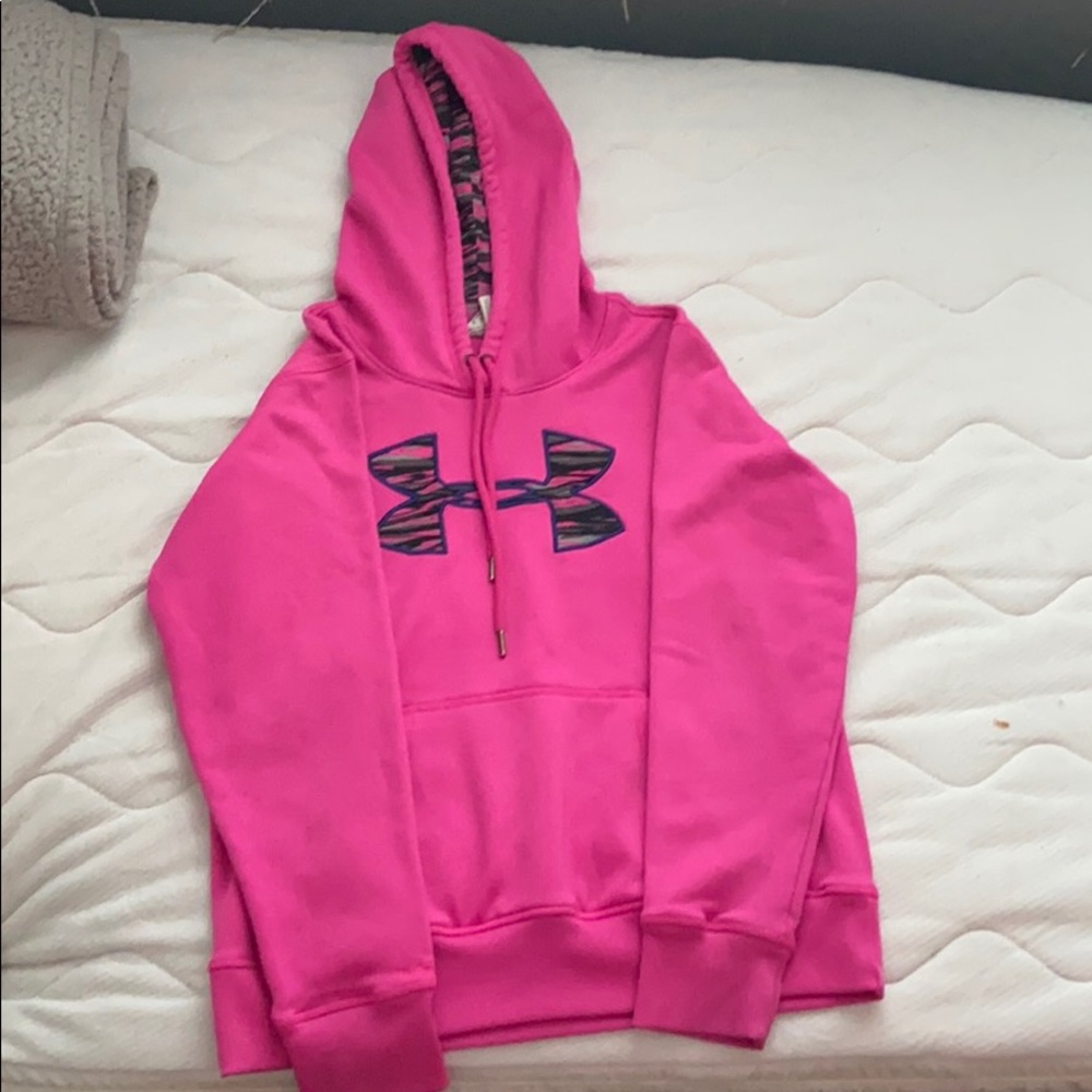 pink under armor hoodie , camo
